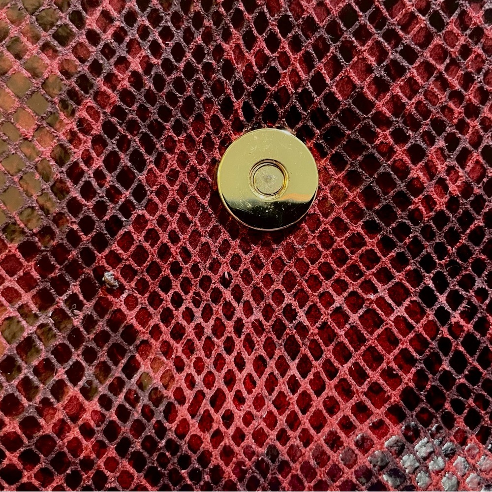 Michael Kors Oversize Chelsea Python Embossed Red… - image 5